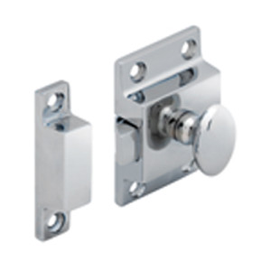 Cupboard Latch, brass, polished chrome, 40 x 58mm