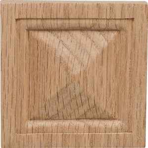 Carved Ornament, Arcadian, oak, 2 7/8" x 2 7/8"