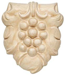 Carved Onlay, Bordeaux, maple, 3-3/16 x 3-5/8"