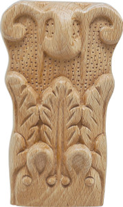 Carved Ornament, acanthus, beech, 2 15/16 x 5 x 1 1/2"
