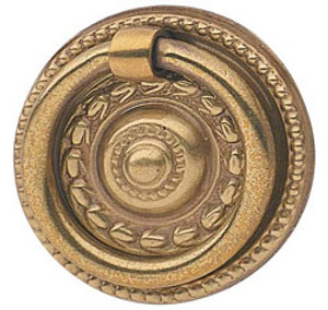 Ring Handle, brass, old english, 38mm with screw