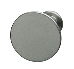 Knob, brass, nickel matt, M4, diameter 30 x 31mm