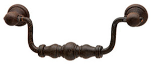 Handle, Bordeaux, iron, rust, M4, center to center 96mm