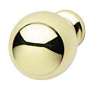 Knob, brass, polished, M4, diameter 25 x 35mm