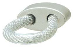 Handle, zinc, nickel matt / wire with clear plastic cover, M4, 21 x 35 x 10