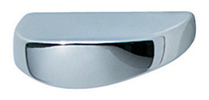 Handle, zinc, chrome polished, M4, 40 x 26mm, center to center 32mm