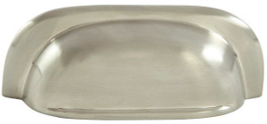 Cup handle, Mulberry, brushed nickel, M4, 64mm center to center