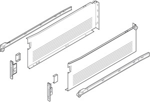 Metabox 320Hc15 3/4" Extension Runners, 6" Side, For 18" Drawer, White Set