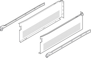 Metabox 320Hc15 3/4" Extension Runners, 6" Side, For 20" Drawer, White Set
