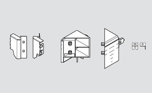 Tandembox Space Corner Set, Nickel, For Standard Drawers