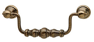 Handle, Bordeaux, iron, antique bronze, M4, center to center 96mm