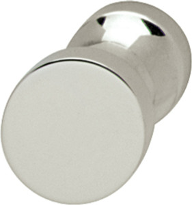 Knob, brass, nickel matt, M4, diameter 25 x 26mm