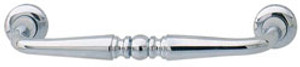 Handle, brass, chrome polished, M4, center to center 96mm Handle, brass, chrome polished, M4, center to center 96mm
