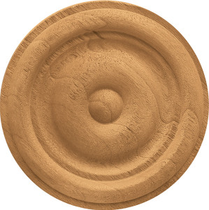 Plain Rosette, carved, cherry, 2 1/8 x 3/8"