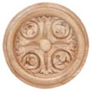 Carved Rosette, acanthus, maple, 2 7/8 x 3/8"