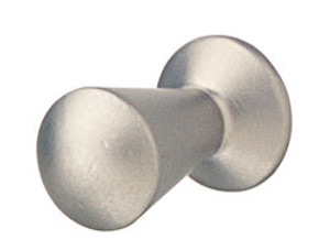 Knob, zinc, nickel matt, M4, 17 x 28mm