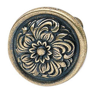 Knob, zinc, antique bronze, M4, 36 x 20mm