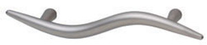 Handle, zinc, nickel matt, M4, 155 x 27mm, center to center 96mm