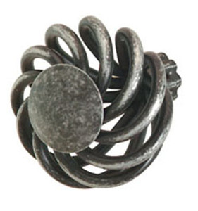 Wire Knob, steel, black antique, 8-32, 38mm
