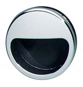 Mortise Pull, plastic, chrome polished / black, 55mm