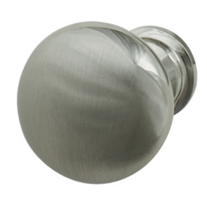 Knob, zinc, stainless steel finish, 8-32, 30 x 30mm
