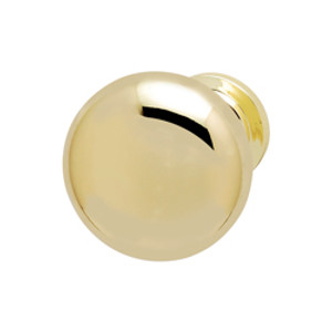 Knob, zinc, polished brass finish, 8-32, 31 x 30mm