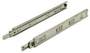 Ball Bearing Slide, Accuride CB3834, overtravel, full extension, steel, zinc-plated black, 90 lbs, 18"