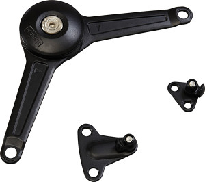 Duo standard lid or flap stay set, black, 37mm edge distance, euro screws