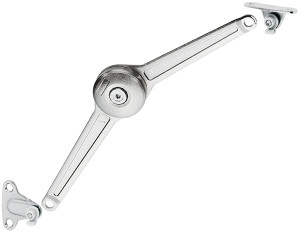 Duo forte lid or flap stay set, nickel, 37mm edge distance, euro screws Duo forte lid or flap stay set, nickel, 37mm edge distance, euro screws