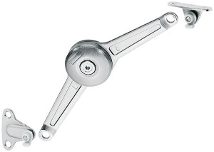 Duo standard lid or flap stay set, nickel, 37mm edge distance, euro screws