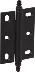 Elite Decorative Butt Hinge, mortised, large, with minaret finial, brass, 63x45mm, black Elite Decorative Butt Hinge, mortised, large, with minaret finial, brass, 63x45mm, black