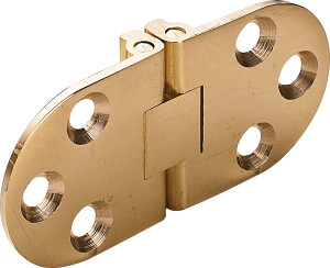 Self-Support Hinge, brass, polished, 30 x 65mm