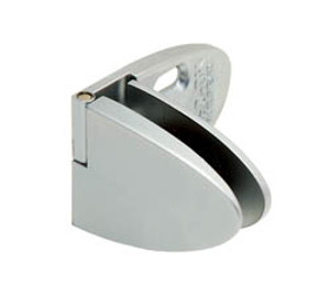 Hinge, inset, glass door, left hand, center, zinc, aluminum