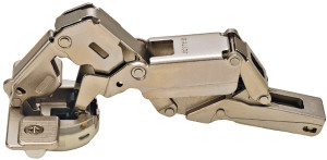 Salice C2RMAD9 Silentia Hinge, 155 degree, full overlay, "0" protrusion, dowel, steel, nickel plated, Mod 17 Salice C2RMAD9 Silentia Hinge, 155 degree, full overlay, "0" protrusion, dowel, steel, nickel plated, Mod 17