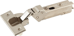 Grass Tiomos Hinge, 110 degree opening, half overlay, soft-close, dowel, steel, nickel-plated Grass Tiomos Hinge, 110 degree opening, half overlay, soft-close, dowel, steel, nickel-plated