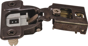 Salice CUR37D6 Silentia Hinge, steel, titanium, 106 degree, 1/2" overlay, face frame, dowel mount Salice CUR37D6 Silentia Hinge, steel, titanium, 106 degree, 1/2" overlay, face frame, dowel mount