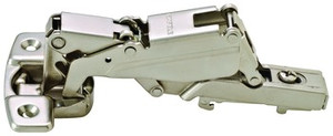 Hinge Clip-on, 165 degree, full Overlay , self-closing, dowel, steel, nickel-plated, Mod 14 with plates Choose face frame or Frameless Installation