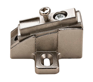 Salice B2V3BW9S/15 Slide-On Mounting Plate, zinc, nickel-plated, for woodscrews, +10degree, to +30degree, angle Salice B2V3BW9S/15 Slide-On Mounting Plate, zinc, nickel-plated, for woodscrews, +10degree, to +30degree, angle