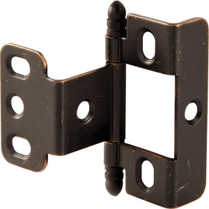 Full Wrap Non-Mortise Decorative Butt Hinge, with ball finial, for inset doors, steel, copper bronze finish