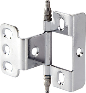 Full Wrap Non-Mortise Decorative Butt Hinge, for inset doors, steel, with minaret finial, chrome plated finish Full Wrap Non-Mortise Decorative Butt Hinge, for inset doors, steel, with minaret finial, chrome plated finish