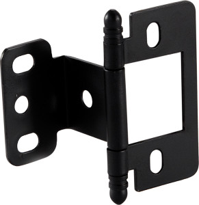 Partial Wrap Non-Mortise Decorative Butt Hinge, with ball finial, for inset doors, steel, black finish Partial Wrap Non-Mortise Decorative Butt Hinge, with ball finial, for inset doors, steel, black finish