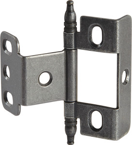 Full Wrap Non-Mortise Decorative Butt Hinge, for inset doors, steel, with minaret finial, pewter finish Full Wrap Non-Mortise Decorative Butt Hinge, for inset doors, steel, with minaret finial, pewter finish