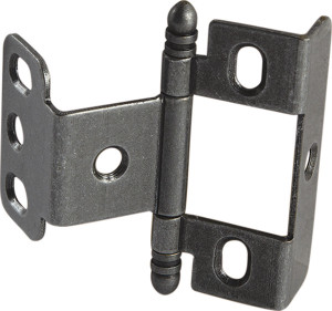 Full Wrap Non-Mortise Decorative Butt Hinge, with ball finial, for inset doors, steel, pewter finish Full Wrap Non-Mortise Decorative Butt Hinge, with ball finial, for inset doors, steel, pewter finish