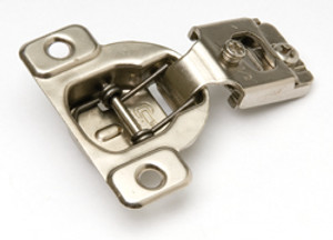 Faceframe Hinge, 105 degree, 1 1/4" overlay, screwl mounted, nickel plated, 3D adjustable Faceframe Hinge, 105 degree, 1 1/4" overlay, screwl mounted, nickel plated, 3D adjustable