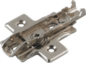 Grass Tiomos Wing Baseplate, 4-point fixing, woodscrew, steel, nickel-plated, 0mm Grass Tiomos Wing Baseplate, 4-point fixing, woodscrew, steel, nickel-plated, 0mm