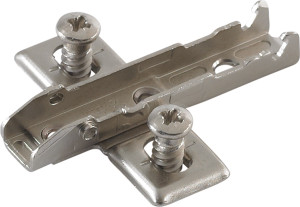 Grass Tiomos Wing Baseplate, 3-point fixing, 13.5mm euroscrew, steel, nickel-plated, 0mm Grass Tiomos Wing Baseplate, 3-point fixing, 13.5mm euroscrew, steel, nickel-plated, 0mm