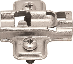Clip Mounting Plate, with pre-installed euroscrews, steel, nickel-plated, Mod 4 Clip Mounting Plate, with pre-installed euroscrews, steel, nickel-plated, Mod 4
