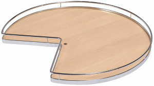 3/4 Round Shelf Set, with pre-mounted bearing, Arena, steel, chrome / maple, 28" (1 set = 2 trays) 3/4 Round Shelf Set, with pre-mounted bearing, Arena, steel, chrome / maple, 28" (1 set = 2 trays)