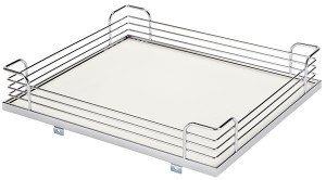 Tray Set Arena for Magic Corner Two, version 3, steel, white/chrome, 390x470x88 (front basket), 390x470x102 (back basket) Tray Set Arena for Magic Corner Two, version 3, steel, white/chrome, 390x470x88 (front basket), 390x470x102 (back basket)