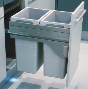 Trash Can Euro Cargo 45, gray, soft close, 2 x 35 liter bins Trash Can Euro Cargo 45, gray, soft close, 2 x 35 liter bins